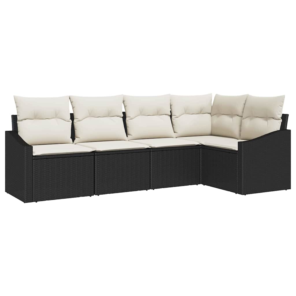 Garten Essgruppe mit Kissen 5 pcs Schwarz und Creme